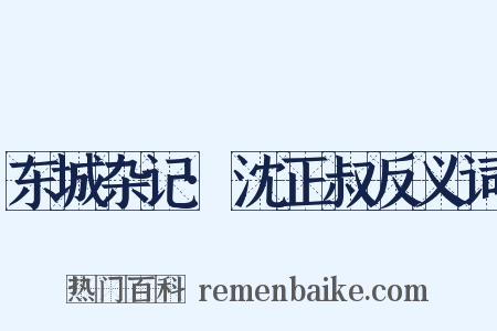 东城杂记·沈正叔反义词是什么意思的图片
